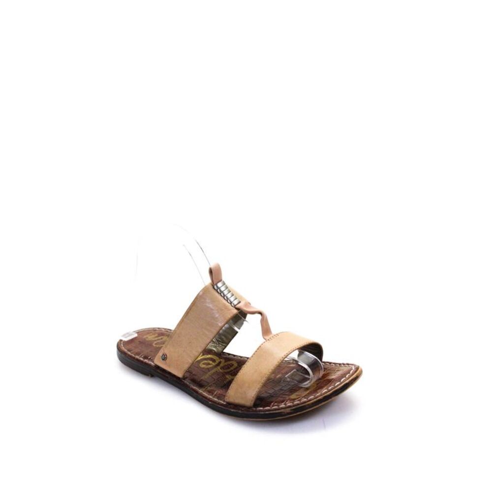 Sam Edelman Womens Leather Slide On Kane Sandals Beige Size 7.5 Medium